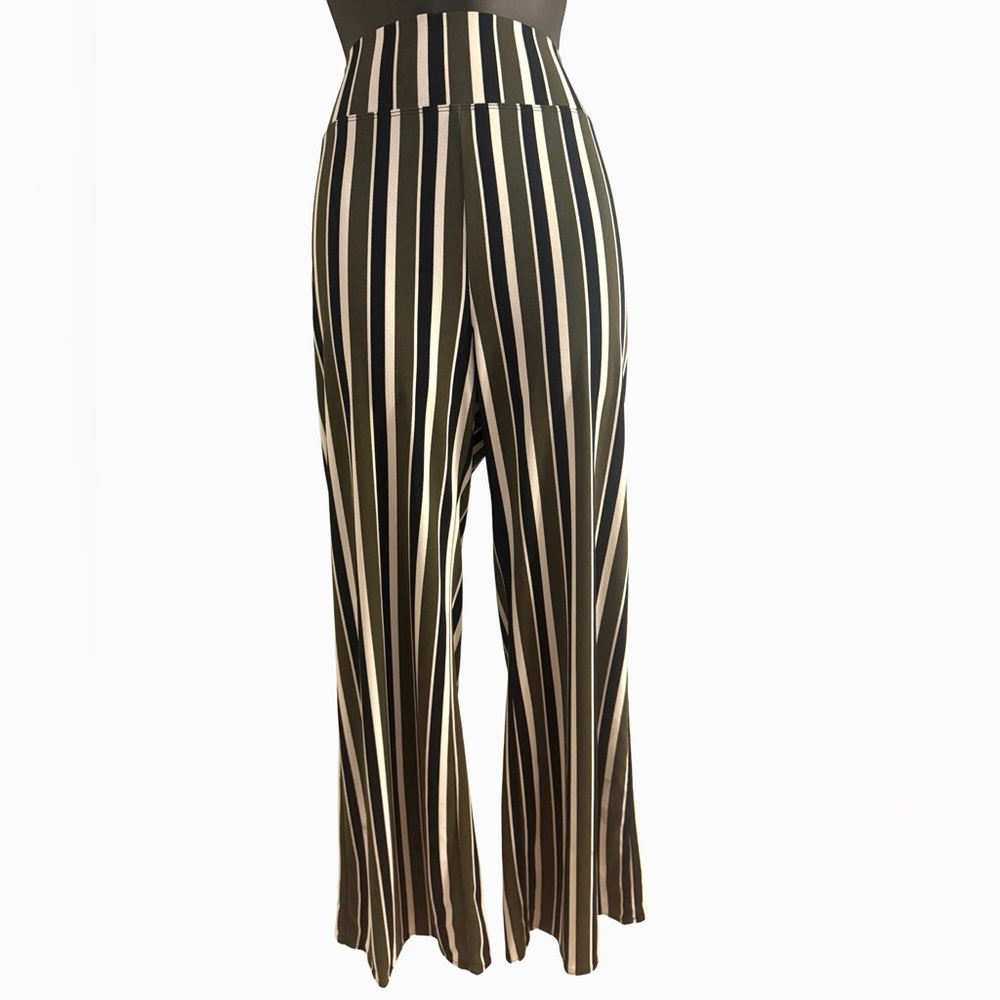 Express Black and White Striped Wide Leg Petite Pants